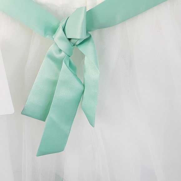 NWT Diva Behavior Green and White Dress  Size: 4 - Picture 5 of 5